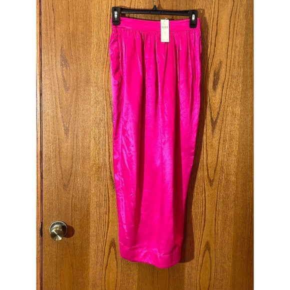 NWT Maeve Tulip wrap pink satin skirt size 0 - Picture 2 of 8
